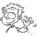 Dibujo para colorear Dibujo De Un Saludo De Lejos Para Pintar Y Colorear A Un Chico De 4 Dedos