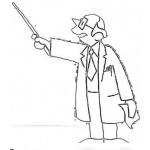 Dibujo para colorear Dibujo De Un Cientifico Dando Clases Para Pintar Y Colorear