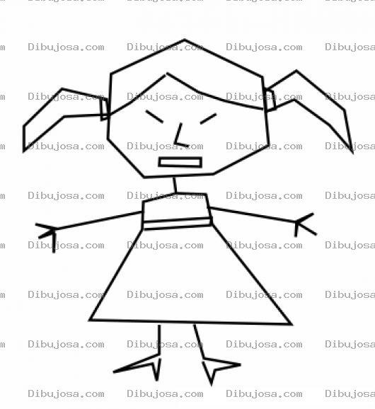 Dibujo para colorear Nina Chinita Con Vestido Para Colorear
