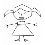 Dibujo para colorear Nina Chinita Con Vestido Para Colorear