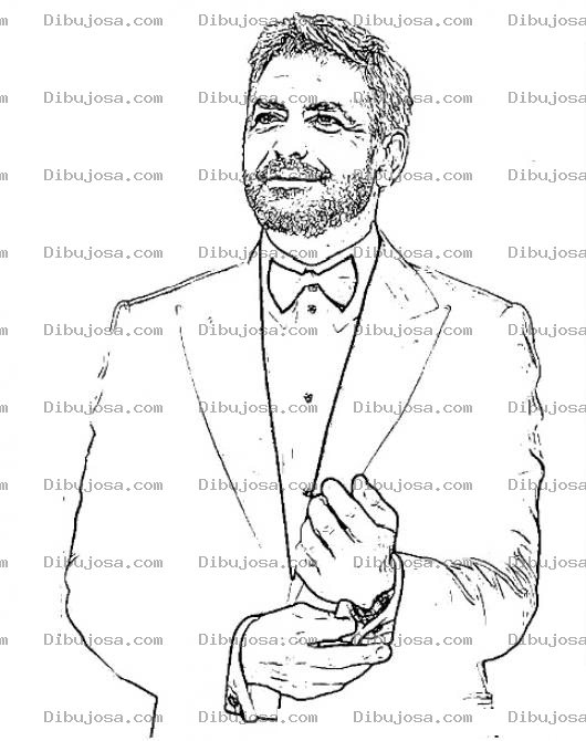 Dibujo para colorear George Clooney Coloring Page