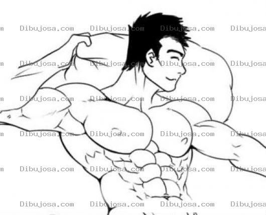 Dibujo para colorear Chico Musculoso Cargando Un Costal En Su Hombro Para Pintar Y Colorear Dibujo De Muchacho Atletico Llevando A Tuto Un Saco De Granos