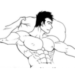 Dibujo para colorear Chico Musculoso Cargando Un Costal En Su Hombro Para Pintar Y Colorear Dibujo De Muchacho Atletico Llevando A Tuto Un Saco De Granos