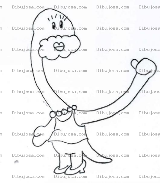 Dibujo para colorear Mujer Dinosaurio Con Barba Para Pintar Y Colorear
