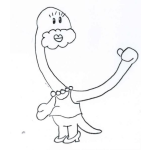 Dibujo para colorear Mujer Dinosaurio Con Barba Para Pintar Y Colorear