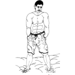 Dibujo para colorear Dibujo De Chavo Musculoso Parado En La Arena Para Pintar Y Colorear