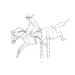 Dibujo para colorear Dibujo De Equitacion Para Pintar Y Colorear Caballo Saltando Una Barda