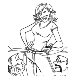 Dibujo para colorear Dibujo De Una Mujer Con Buen Cuerpo Con Vaqueros Admirandola Para Pintar Y Colorear Cuerpazo De Mujer