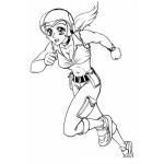Dibujo para colorear Dibujo De Chica Corriendo Con Casco Para Pintar Y Colorear