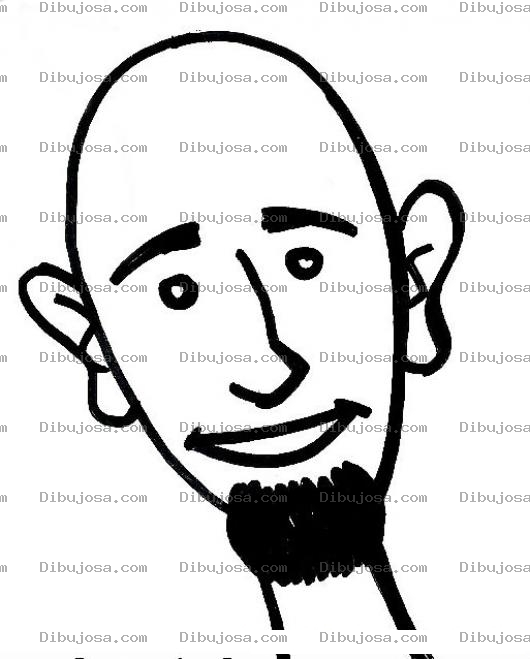 Dibujo para colorear Pelonconbarba Dibujo De Un Muchacho Pelo Con Barbita De Chivo Para Pintar Y Colorear Rapado Barbado Calvo Barbitas