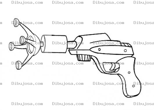 Dibujo para colorear Pistola De Marciano Para Colorear
