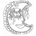 Dibujo para colorear Dibujo De Luna Adornada Para Pintar Y Colorear
