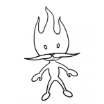 Dibujo para colorear Fuego Bigotudo Dibujo De Una Llama De Fuego Con Bigotes Para Pintar Y Colorear Fuegobigotes