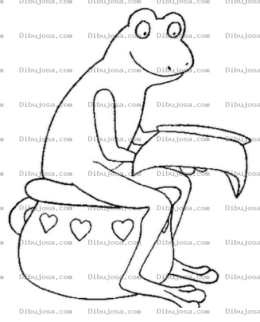 Dibujo para colorear Dibujo De Rana Defecando Para Pintar Y Colorear Sapo Haciendopopo En Una Vacinica Bacinica Basinica Vasinica