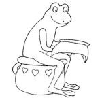 Dibujo para colorear Dibujo De Rana Defecando Para Pintar Y Colorear Sapo Haciendopopo En Una Vacinica Bacinica Basinica Vasinica