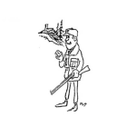 Dibujo para colorear Dibujo De Cazador Con Rifle Para Pintar Y Colorear