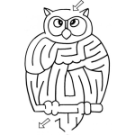 Dibujo para colorear Juego De Laberinto De Papel Con Dibujo De Buho Para Pintar Y Colorear Laberinto De Tecolote