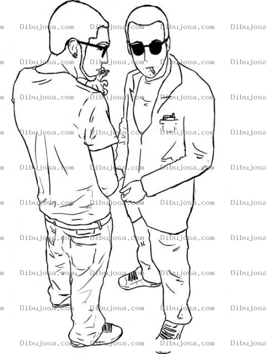 Dibujo para colorear Dibujo De Hombres Metidos En Malos Pasos Para Pintar Y Colorear Jovenes Descarriados Metidos En Babosadas