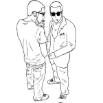 Dibujo para colorear Dibujo De Hombres Metidos En Malos Pasos Para Pintar Y Colorear Jovenes Descarriados Metidos En Babosadas