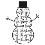 Dibujo para colorear Juego Del Laberinto Del Hombre De Nieve Para Pintar Y Colorear