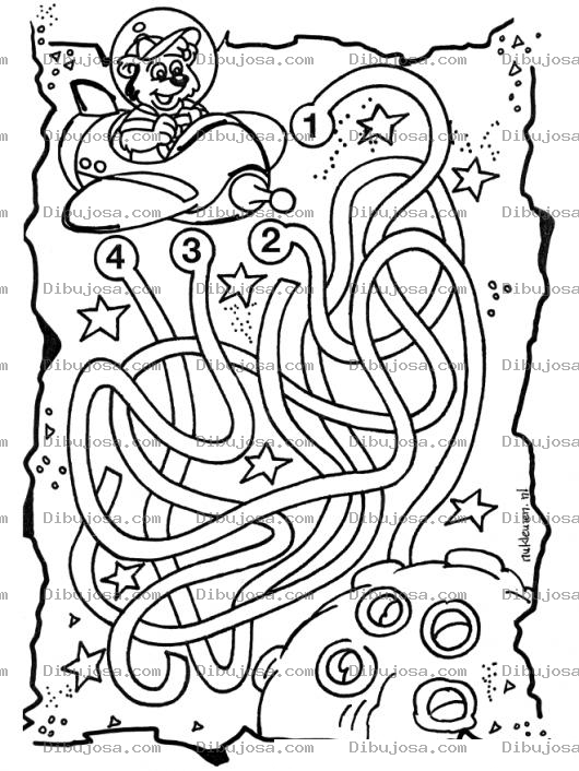 Dibujo para colorear Juego Del Laberinto Del Espacio Para Pintar Y Colorear