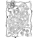 Dibujo para colorear Juego Del Laberinto Del Espacio Para Pintar Y Colorear