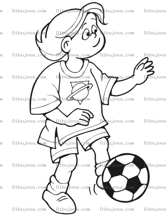 Dibujo para colorear Chica Futbolista Para Pintar Y Colorear
