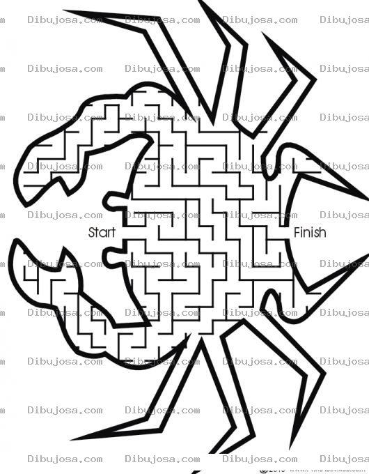Dibujo para colorear Dibujo De Un Laberinto De Cangrejo Para Pintar Y Colorear El Juego Del Laberinto Del Cangrejito