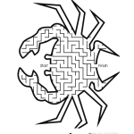 Dibujo para colorear Dibujo De Un Laberinto De Cangrejo Para Pintar Y Colorear El Juego Del Laberinto Del Cangrejito