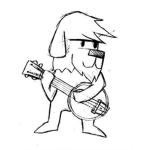 Dibujo para colorear Perrito Guittarista Dibujo De Perro Con Un Banyo Para Pintar Y Colorear Perro Blues