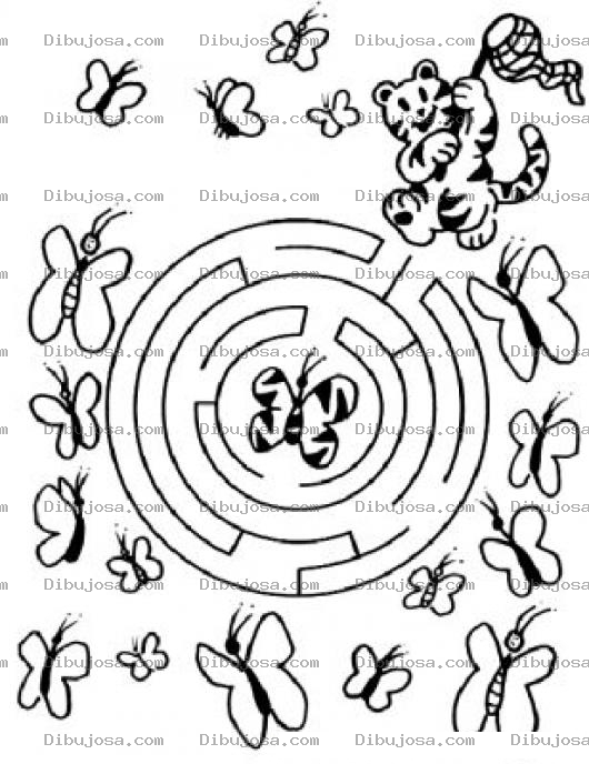 Dibujo para colorear Juego De Laberinto De Las Mariposas Para Pintar Y Colorear
