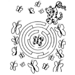 Dibujo para colorear Juego De Laberinto De Las Mariposas Para Pintar Y Colorear