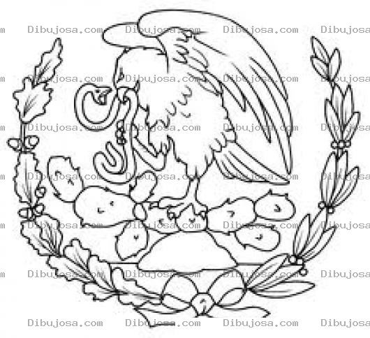Dibujo para colorear Escudo De Mexico Para Colorear