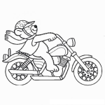 Dibujo para colorear La Moto Del Oso Dibujo Del Oso En Harkey Davidson Para Pintar Y Colorear Osito Motorista