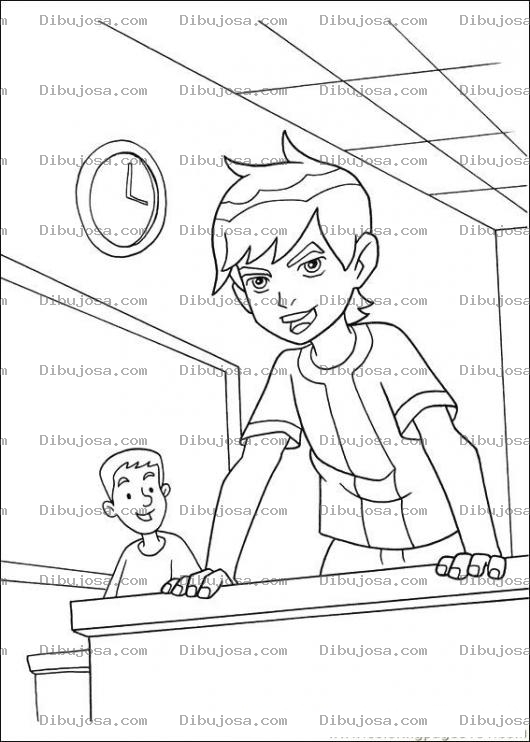 Dibujo para colorear Dibujo De Ben 10 En Clase Para Colorear