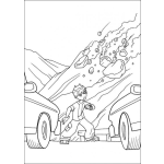 Dibujo para colorear Dibujo De Ben 10 En Un Derrumbe De Rocas Para Colorear