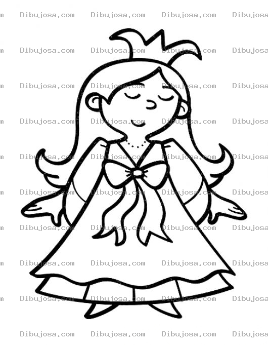Dibujo para colorear Colorear Princesita Con Corona