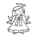 Dibujo para colorear Colorear Princesita Con Corona