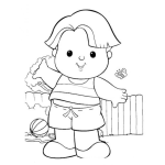 Dibujo para colorear Colorear Nino En El Patio