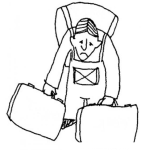 Dibujo para colorear Colorear Turista Cansado Dibujo De Un Mochilero Con Varias Maletas Pesadas Para Pintar El Cansansio De Ser Turista