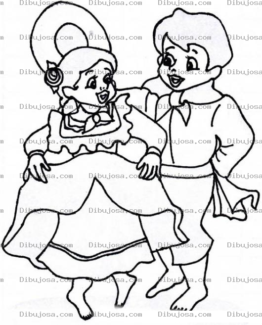 Dibujo para colorear Lacueca Dibujo De Chileno Y Chilena Bailando Cueca Para Pintar Y Colorear Pareja De Chilenos Bailandocueca En Septiembre Para Conmemorar Del Dia De La Independencia De Chile