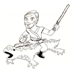 Dibujo para colorear Domador De Lagartijas Para Pintar Y Colorear Domador De Iguanas