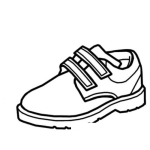 Dibujo para colorear Zapatoescolar Dibujo De Un Zapato De Charol Con Velcro Para Pintar Y Colorear