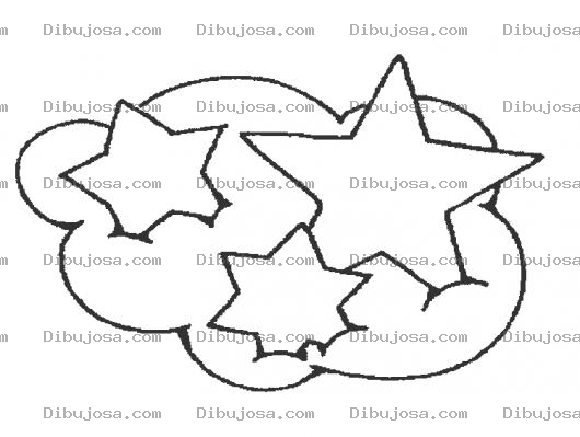 Dibujo para colorear Colorear Estrellas En Las Nubes