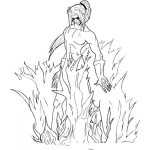 Dibujo para colorear Mujerfuego Dibujo De La Reina Del Fuego Para Pintar Y Colorear