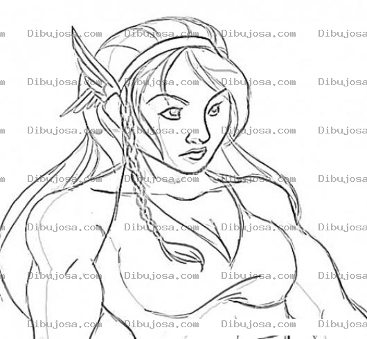 Dibujo para colorear Colorear Chica Musculosa