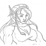 Dibujo para colorear Colorear Chica Musculosa