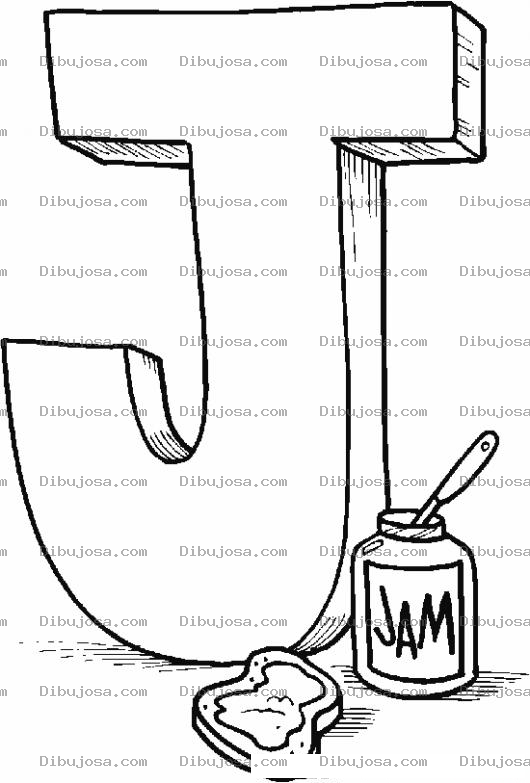 Dibujo para colorear Dibujo De La Letra Jota De Jalea Para Pintar Y Colorear La Letra J