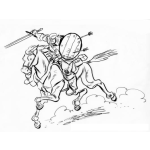 Dibujo para colorear Colorear Guerrero A Caballo