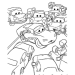 Dibujo para colorear Colorear Carro Cars En Conferencia De Prensa